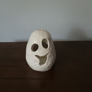 White porcelain ghost candle holder